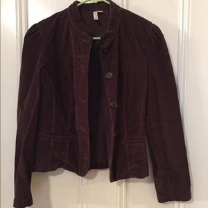 Brown corduroy stretch bomber jacket